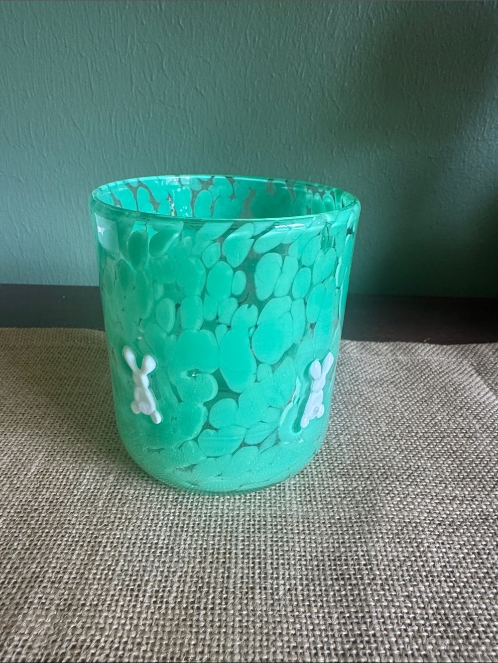 Anthropologie Bunny Rabbit Icon Juice Glass Green